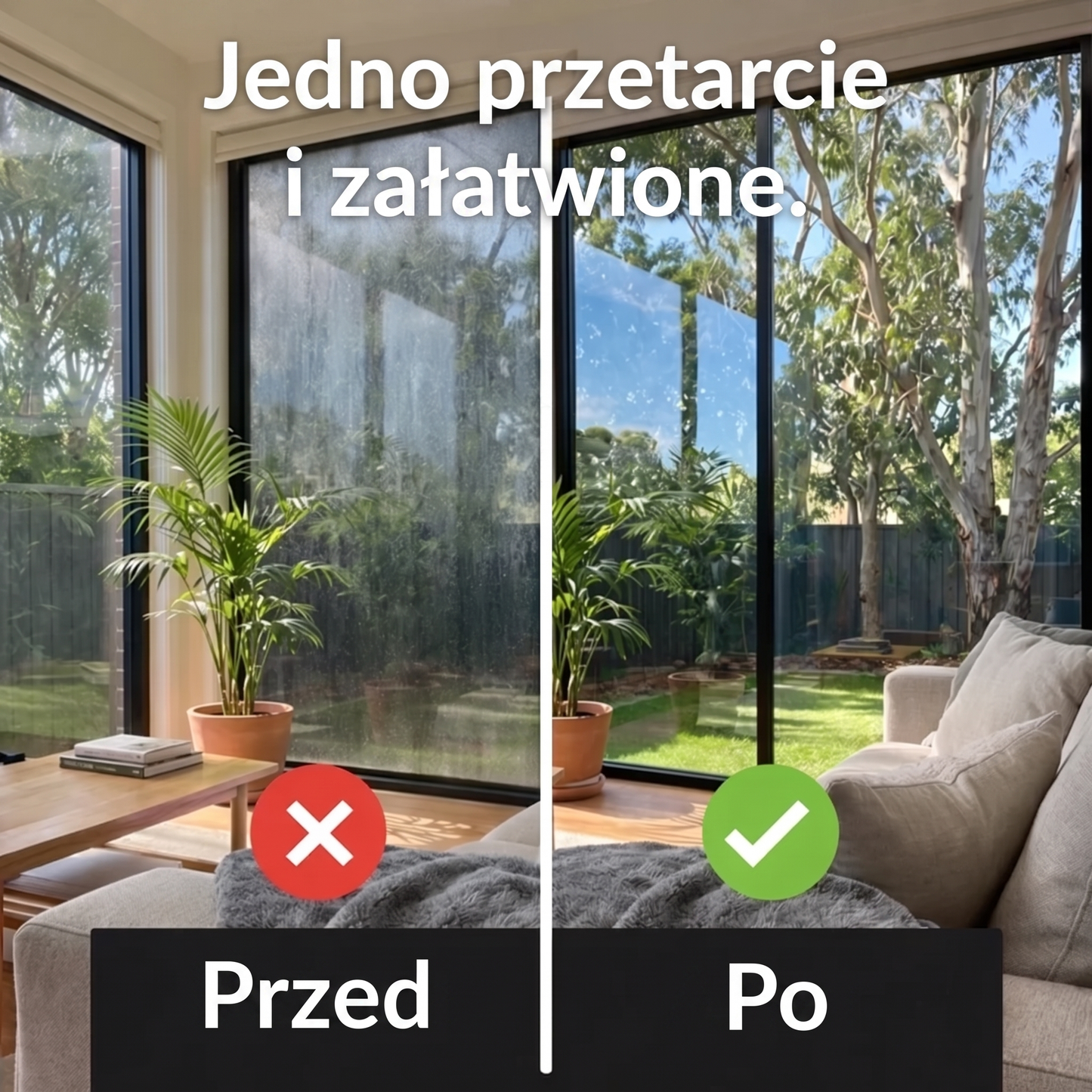Lumpinioo - Ściereczka do czyszczenia okien i szklanych drzwi (60 × 40 cm)